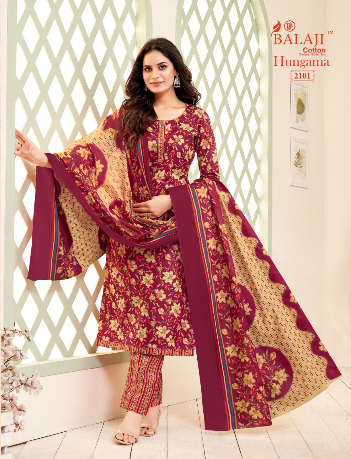 Hungama Vol 21 Balaji Cotton Dress Material Manufacturer Gujarat