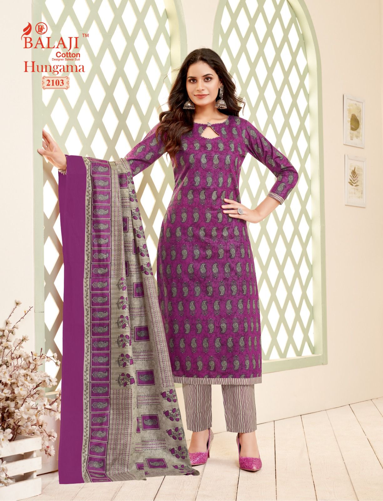 Hungama Vol 21 Balaji Cotton Dress Material Manufacturer Gujarat