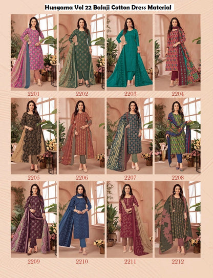Hungama Vol 22 Balaji Cotton Dress Material Wholesale Rate