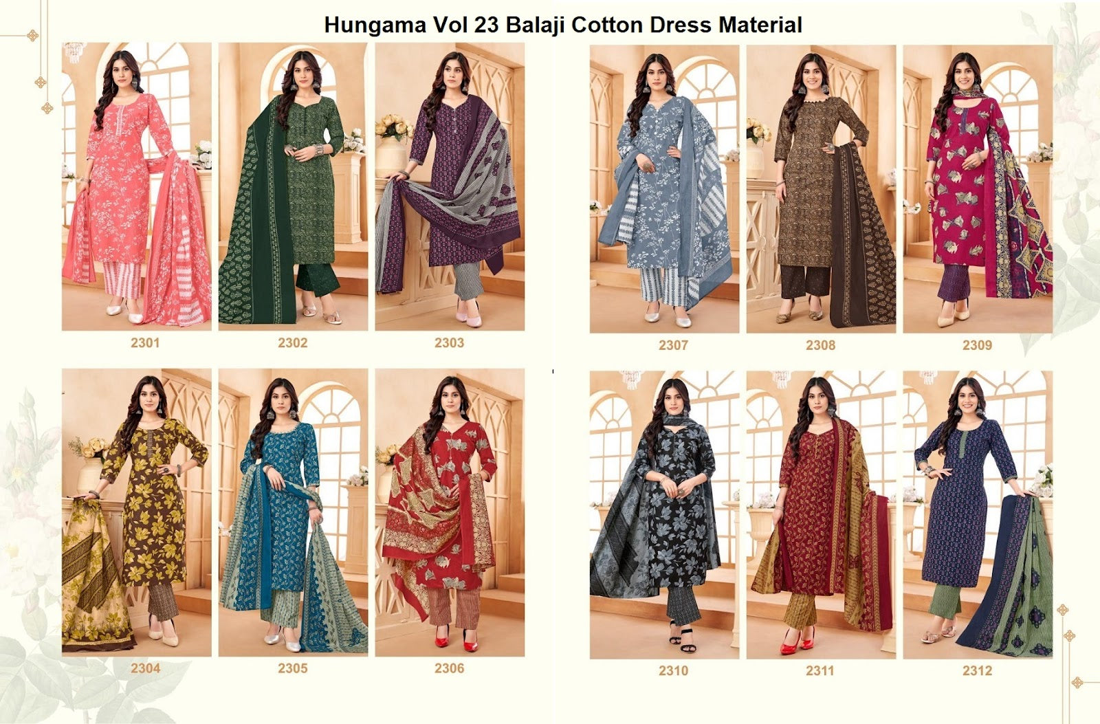 Hungama Vol 23 Balaji Cotton Dress Material Supplier Gujarat