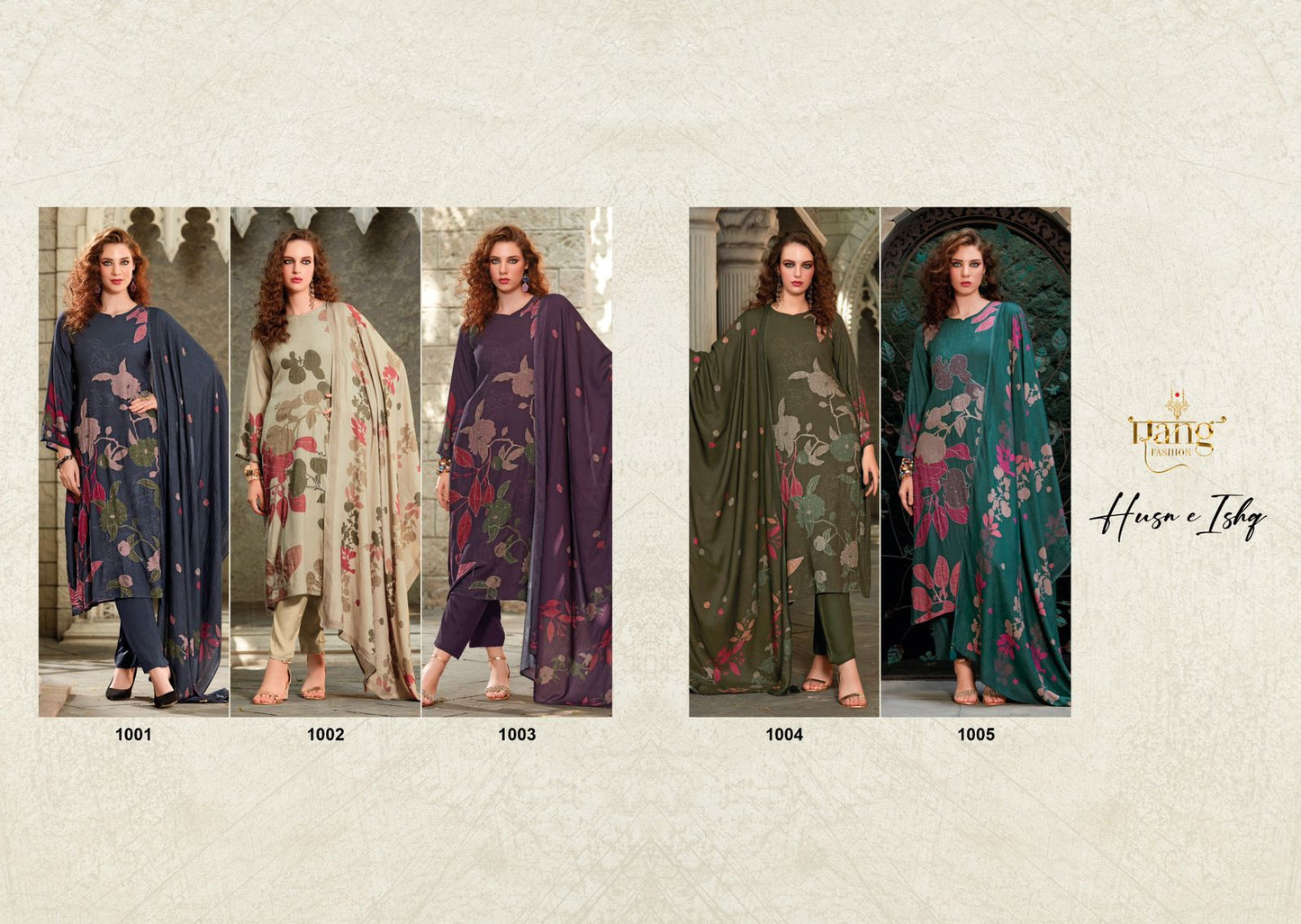 Husn E Ishq Rang Fashion Wool Pashmina Suits Supplier India