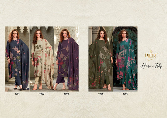 Husn E Ishq Rang Fashion Wool Pashmina Suits Supplier India