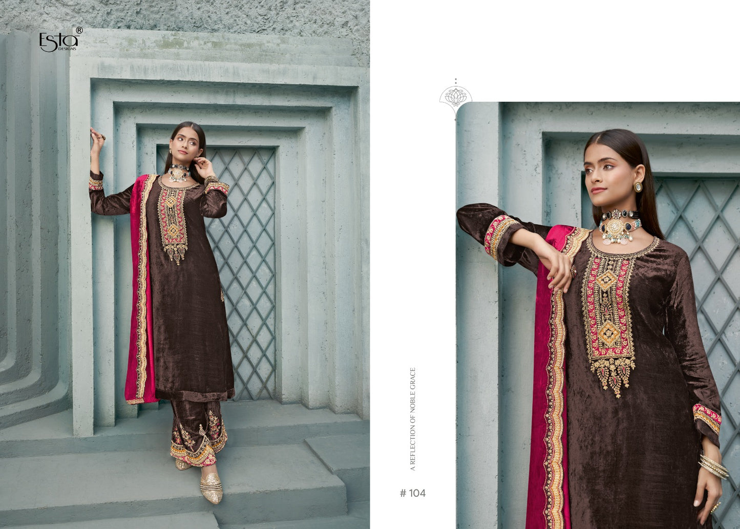 Husn Esta Designs Velvet Suits Exporter