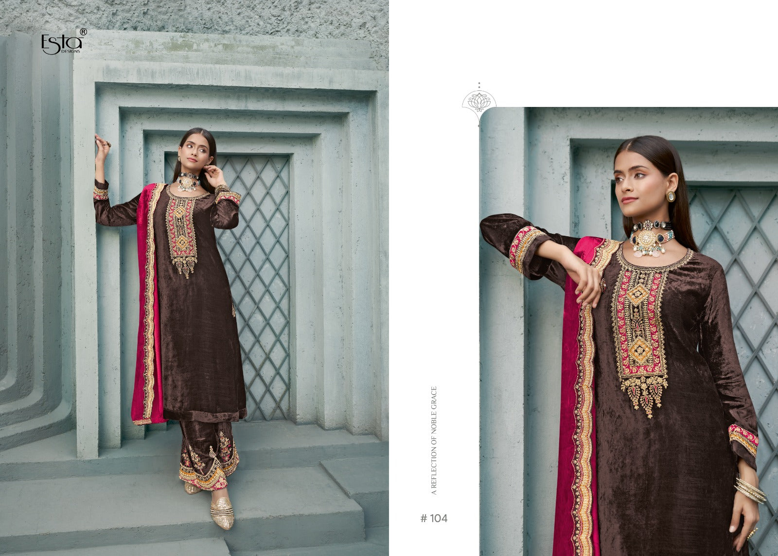 Husn Esta Designs Velvet Suits Exporter