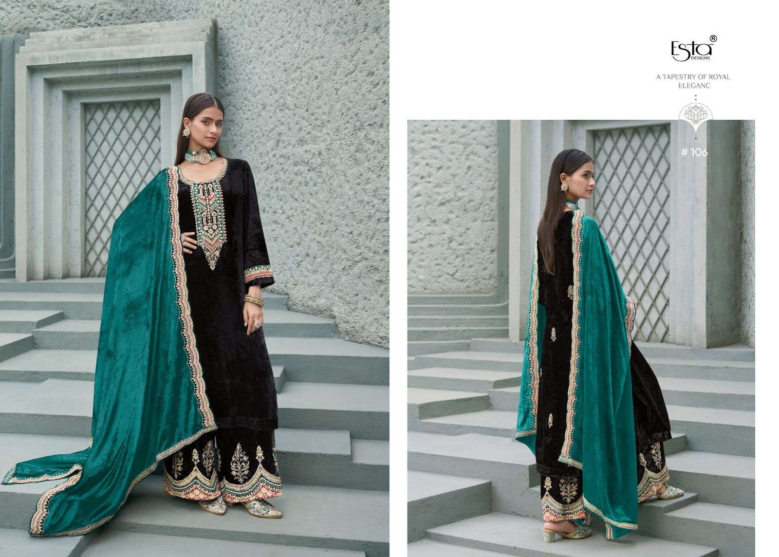 Husn Esta Designs Velvet Suits Exporter