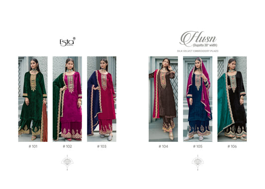 Husn Esta Designs Velvet Suits Exporter
