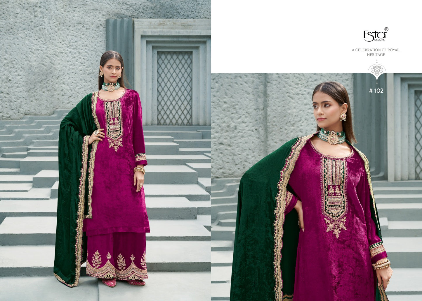 Husn Esta Designs Velvet Suits Exporter