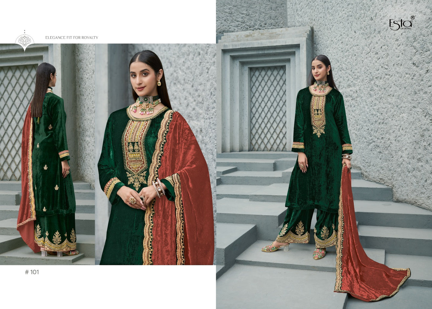 Husn Esta Designs Velvet Suits Exporter