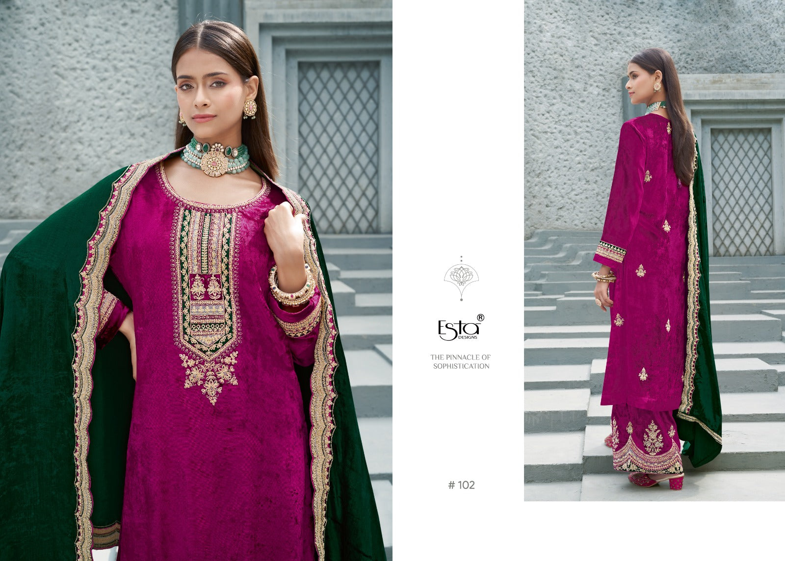 Husn Esta Designs Velvet Suits Exporter