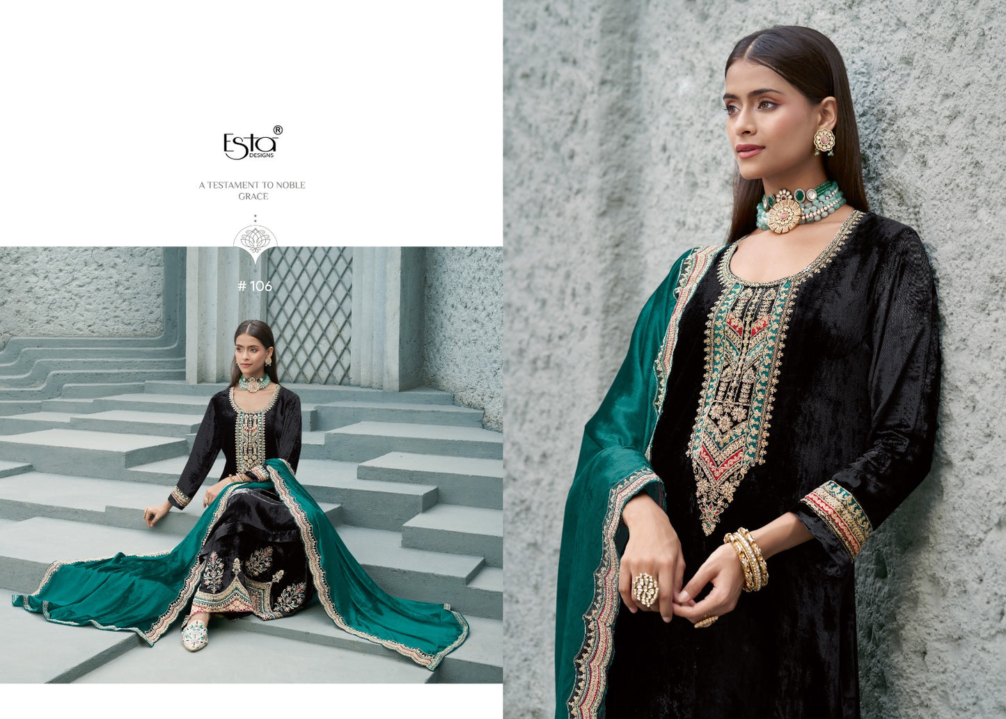 Husn Esta Designs Velvet Suits Exporter