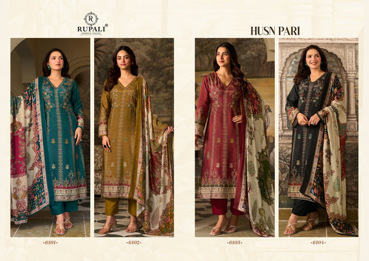 Husn Pari Rupali Viscose Muslin Pant Style Suits Manufacturer Gujarat