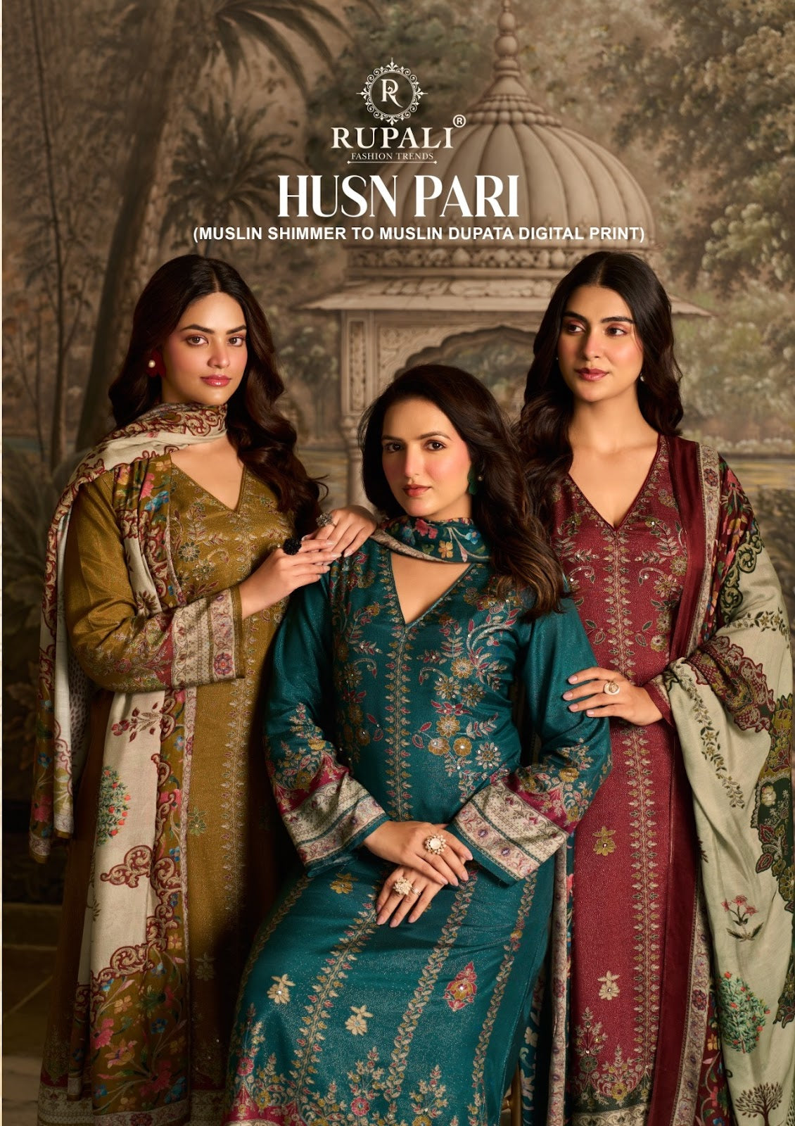 Husn Pari Rupali Viscose Muslin Pant Style Suits Manufacturer Gujarat