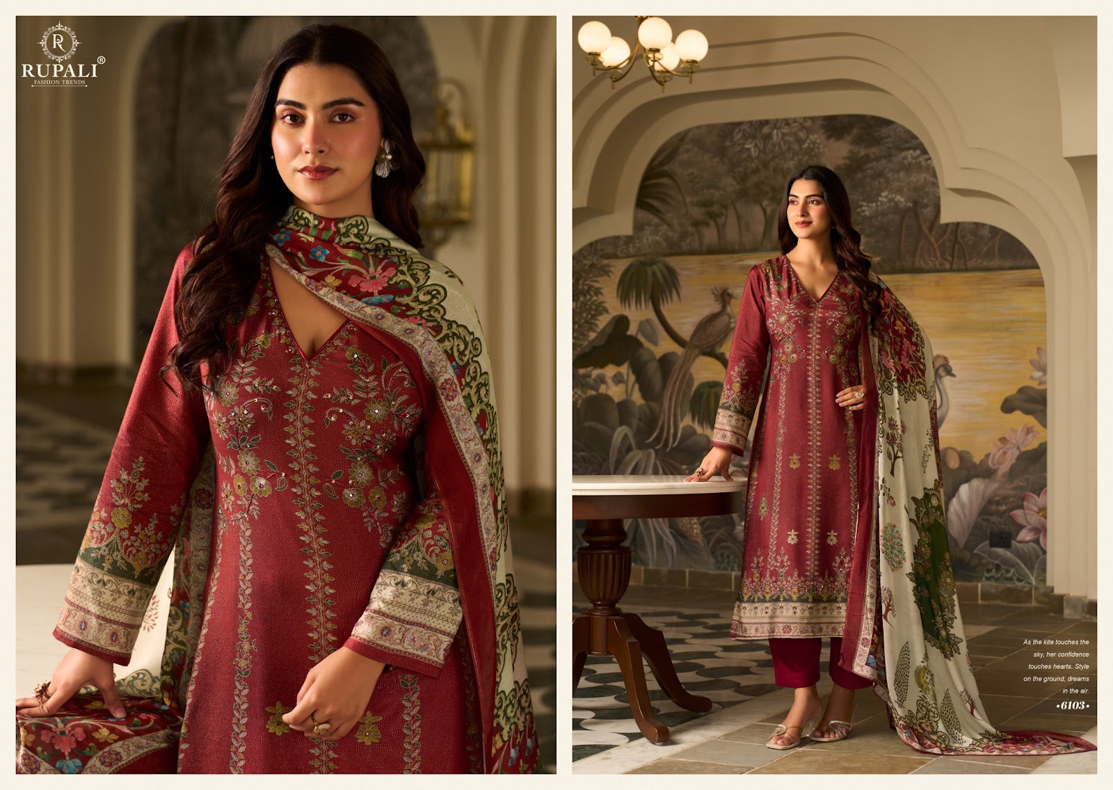 Husn Pari Rupali Viscose Muslin Pant Style Suits Manufacturer Gujarat