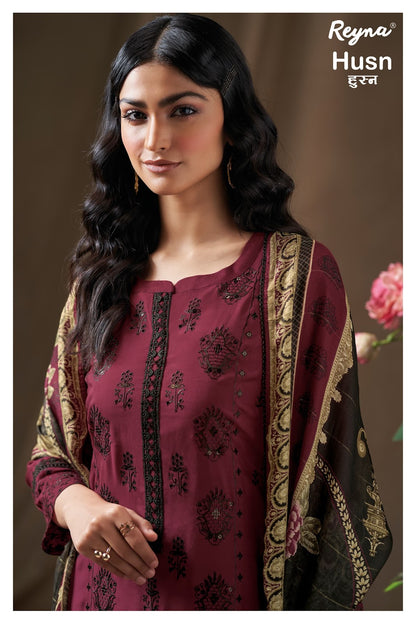 Husn Reyna Bembarg Silk Pant Style Suits Exporter India