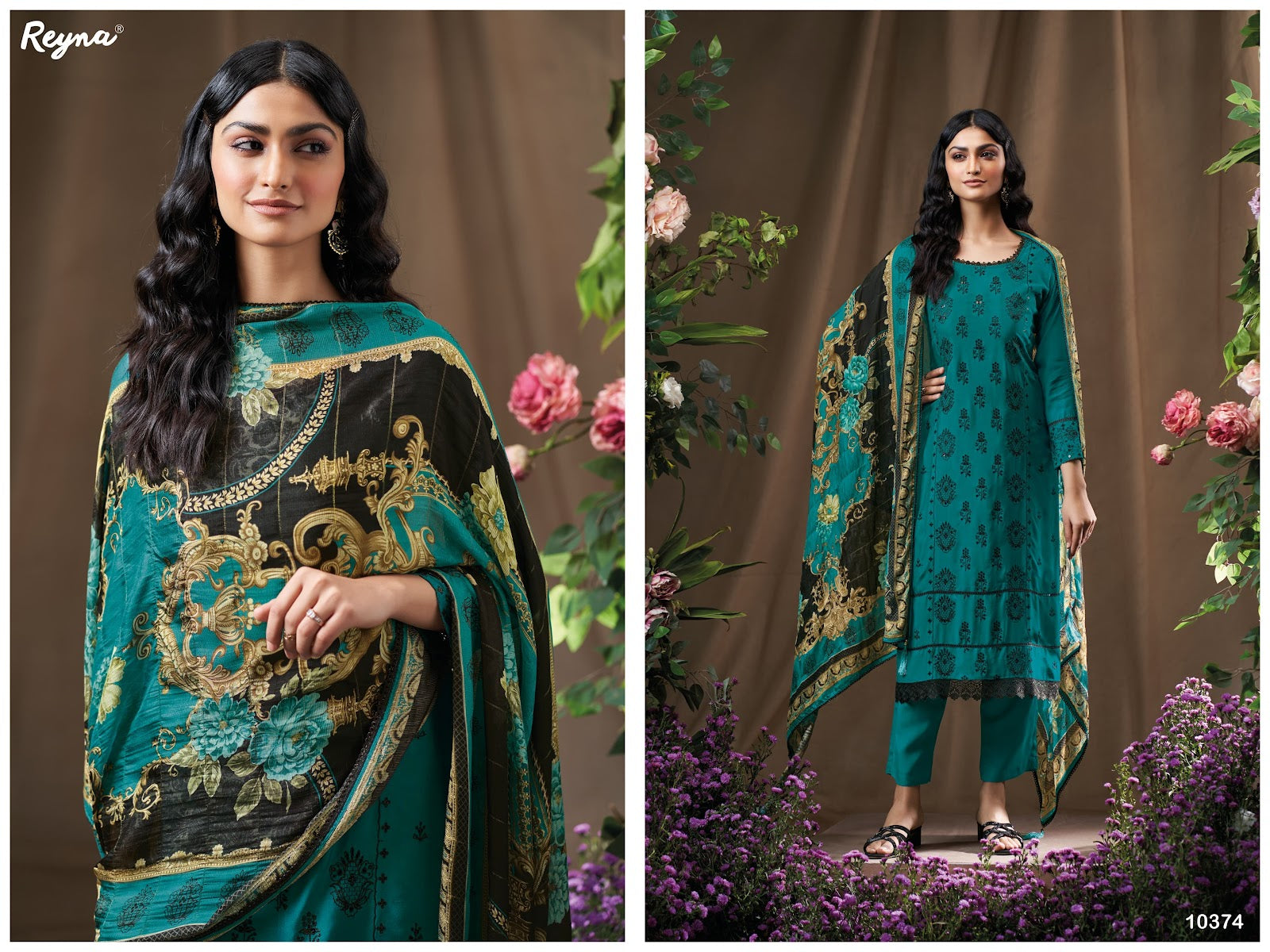 Husn Reyna Bembarg Silk Pant Style Suits Exporter India
