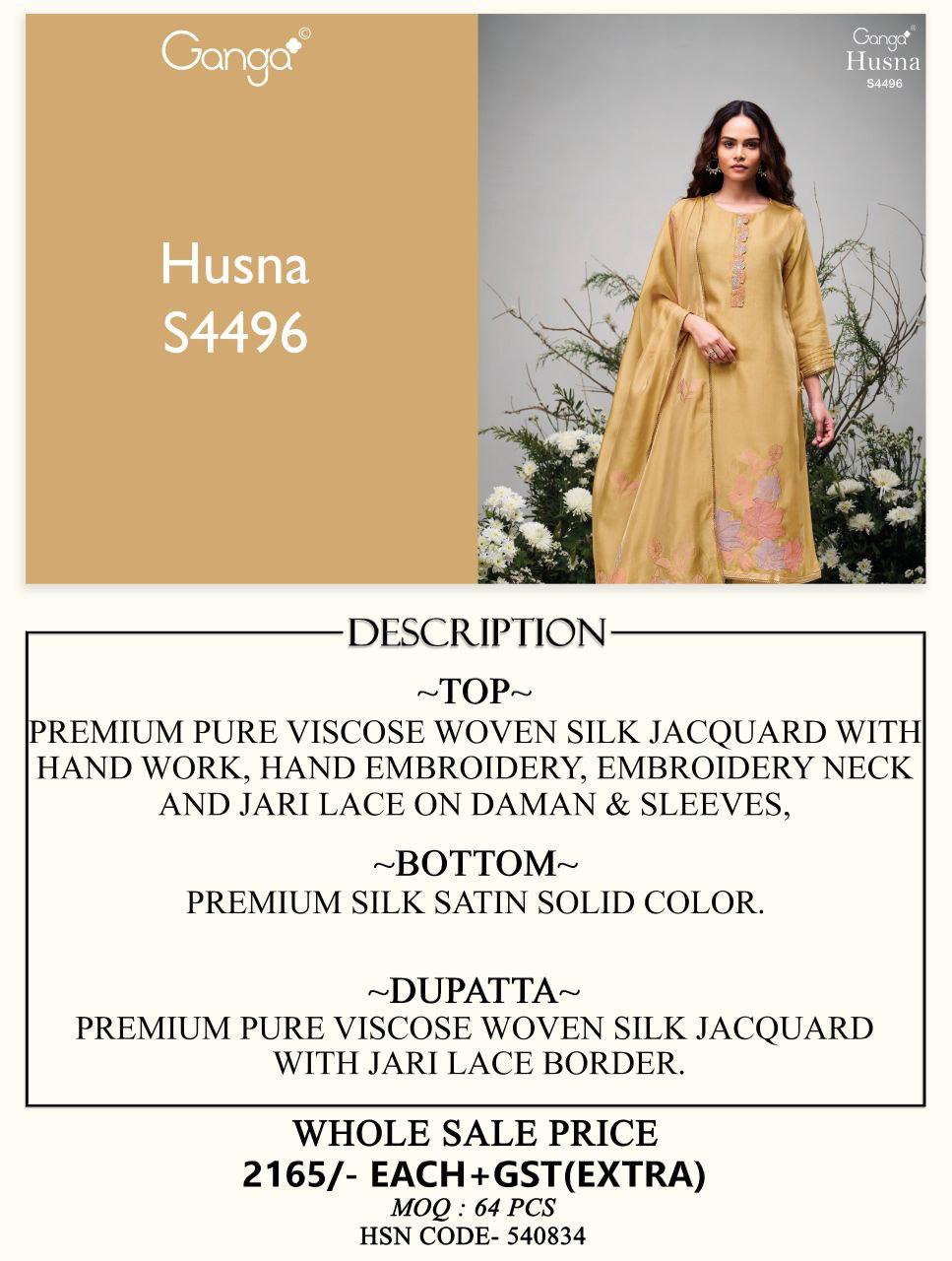 Husna 4496 Ganga Viscose Plazzo Style Suits Supplier