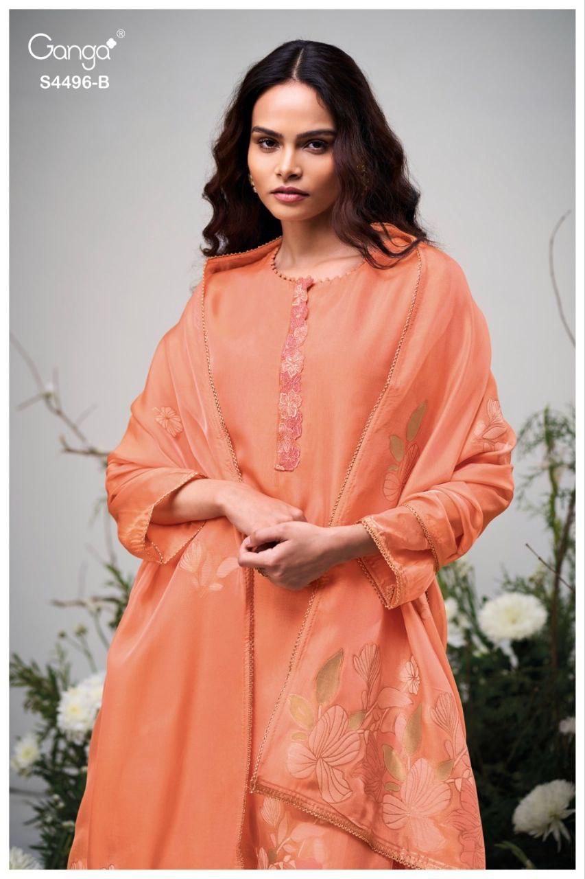 Husna 4496 Ganga Viscose Plazzo Style Suits Supplier