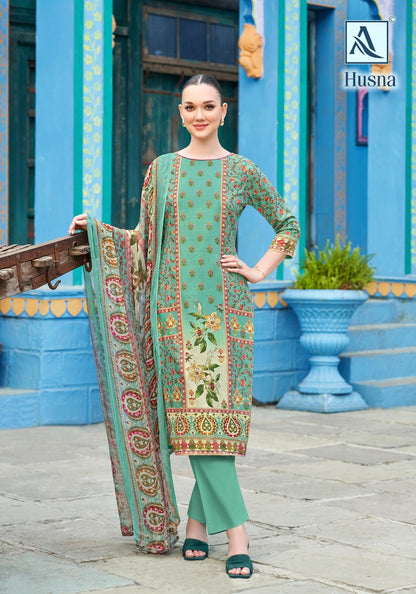 Husna Alok Simmer Karachi Salwar Suits Exporter Ahmedabad
