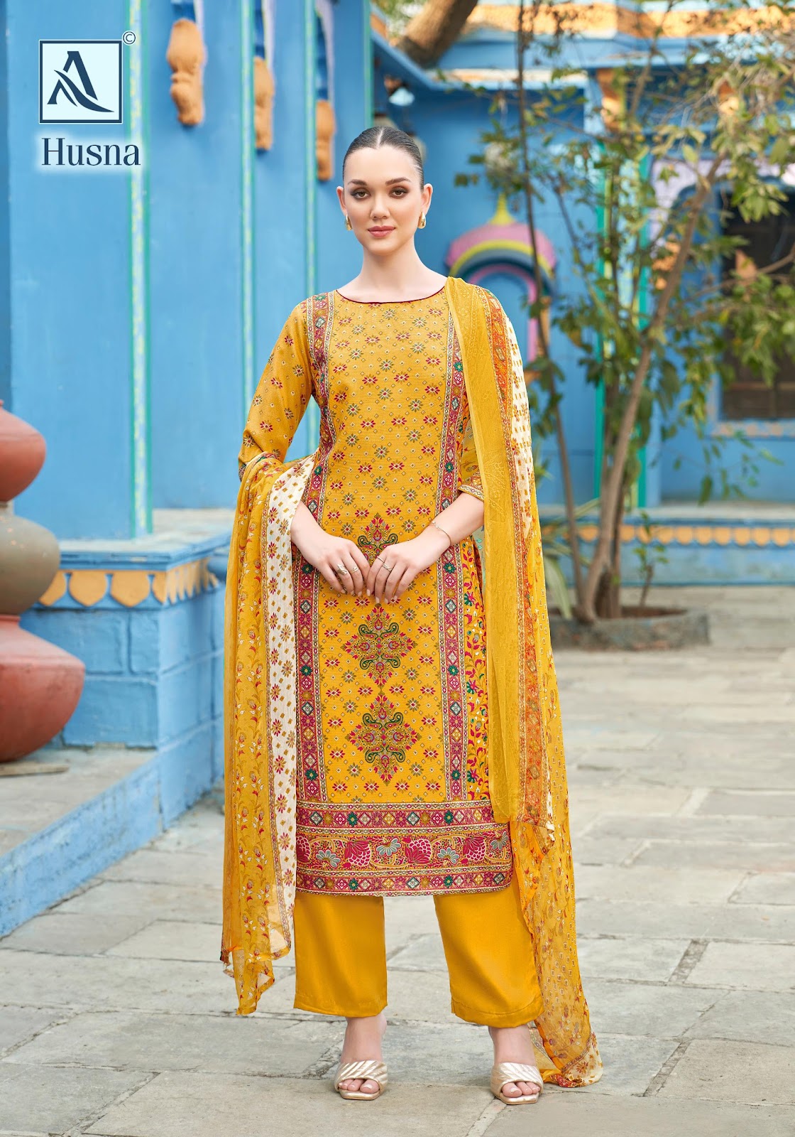 Husna Alok Simmer Karachi Salwar Suits Exporter Ahmedabad