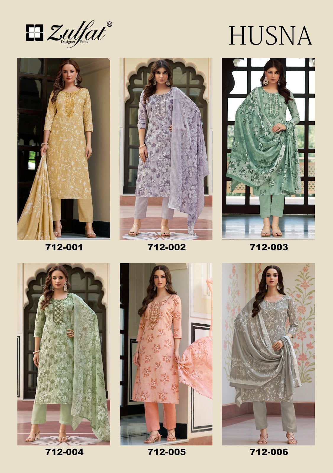 Husna Zulfat Designer Cotton Karachi Salwar Suits Exporter India