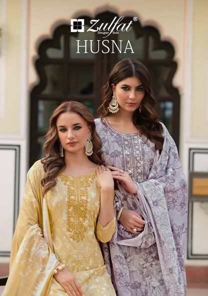 Husna Zulfat Designer Cotton Karachi Salwar Suits Exporter India