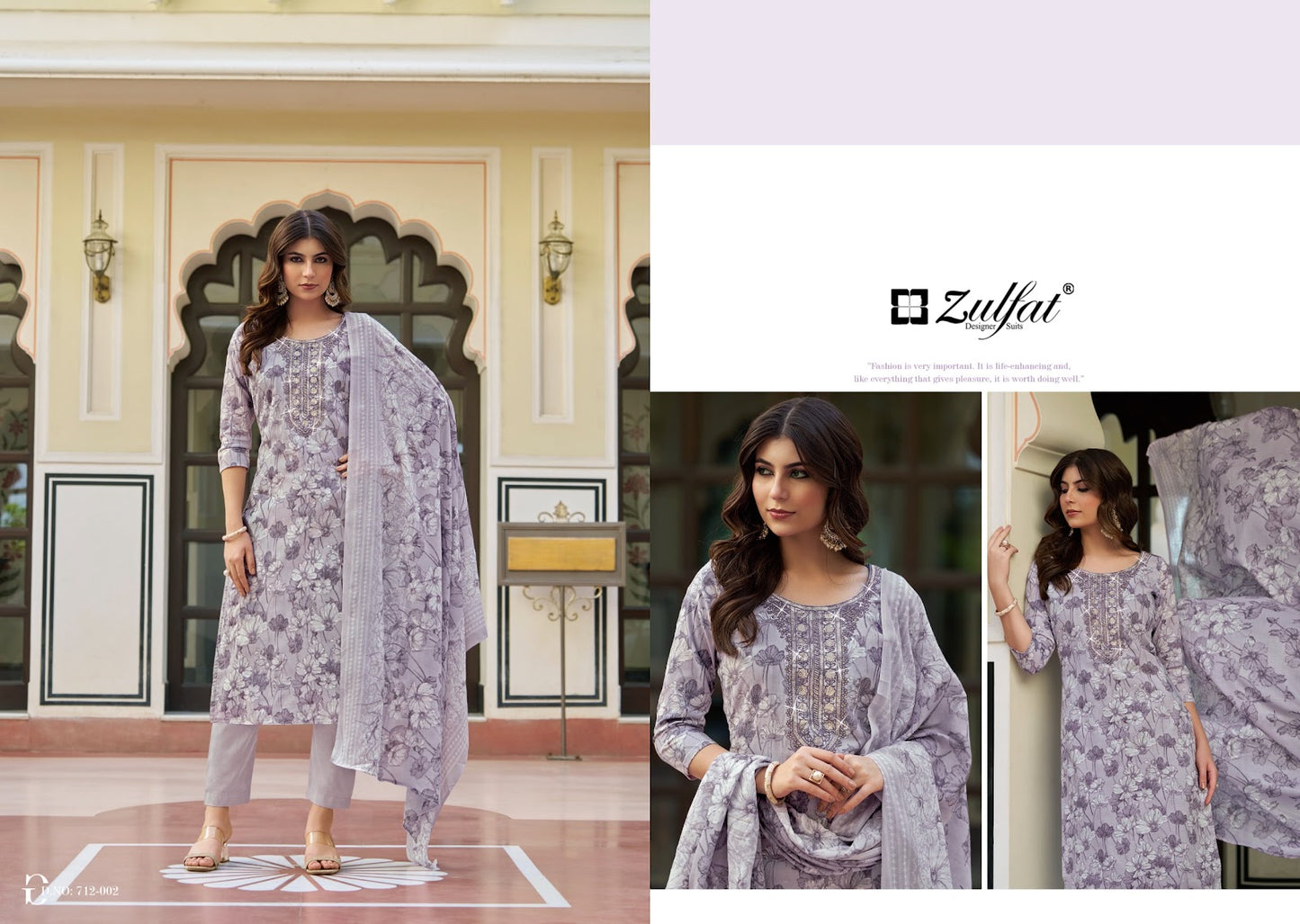 Husna Zulfat Designer Cotton Karachi Salwar Suits Exporter India