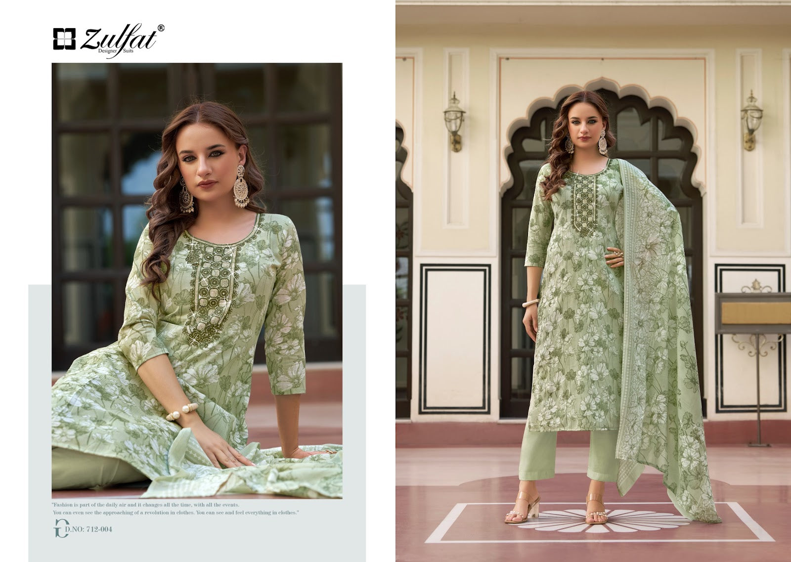 Husna Zulfat Designer Cotton Karachi Salwar Suits Exporter India