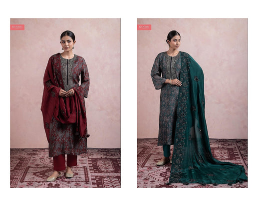 Husnaar Naariti Tussar Silk Pant Style Suits Supplier India