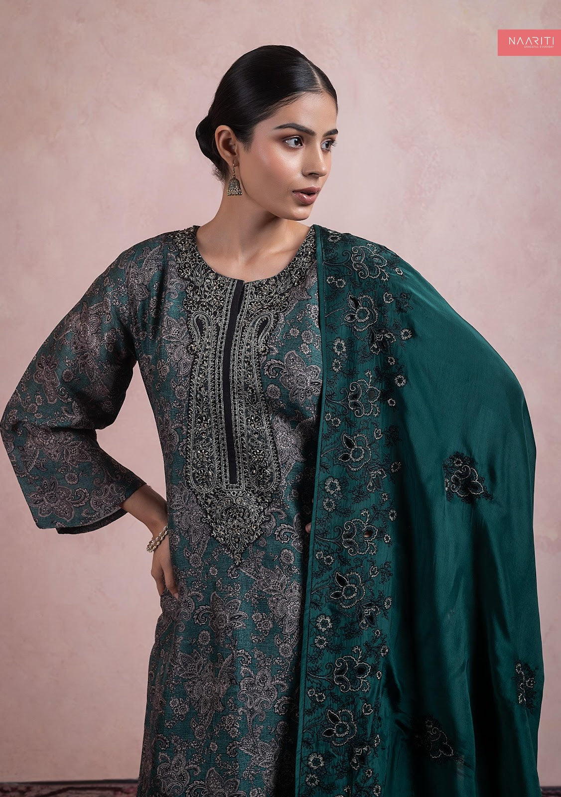 Husnaar Naariti Tussar Silk Pant Style Suits Supplier India