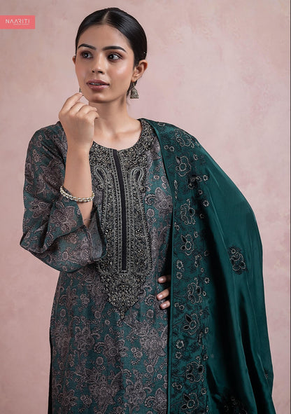 Husnaar Naariti Tussar Silk Pant Style Suits Supplier India