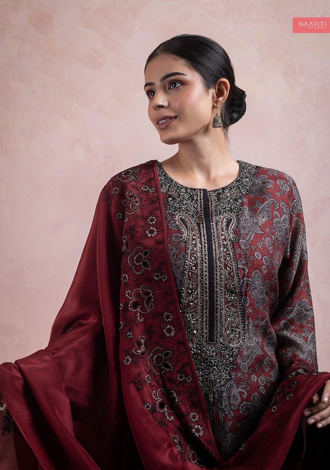 Husnaar Naariti Tussar Silk Pant Style Suits Supplier India