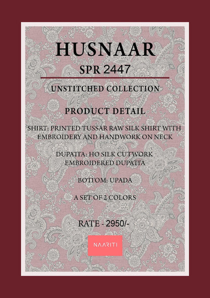 Husnaar Naariti Tussar Silk Pant Style Suits Supplier India
