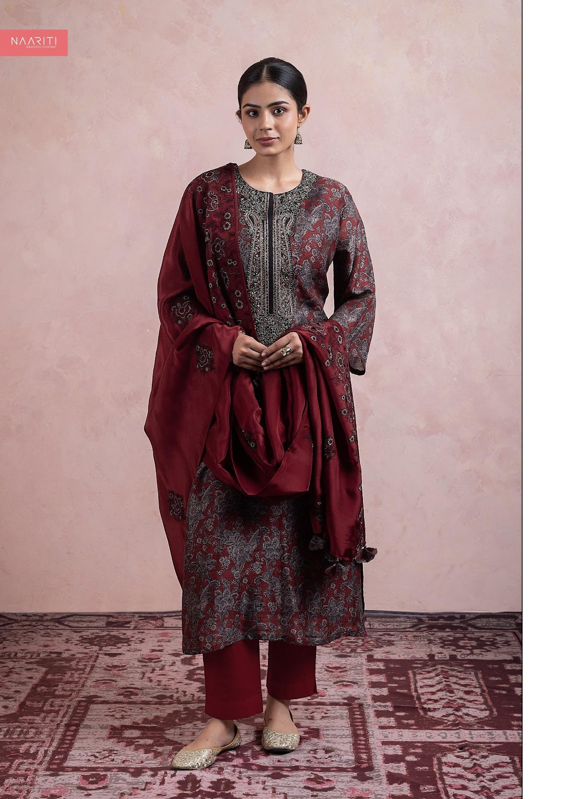 Husnaar Naariti Tussar Silk Pant Style Suits Supplier India