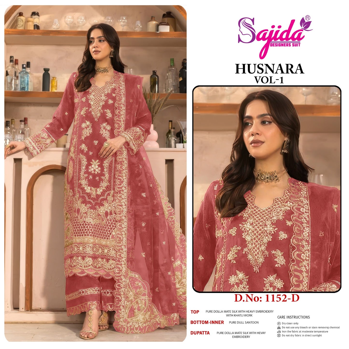 Husnara Vol 1 Sajida Pure Dola Pakistani Salwar Suits Exporter Ahmedabad