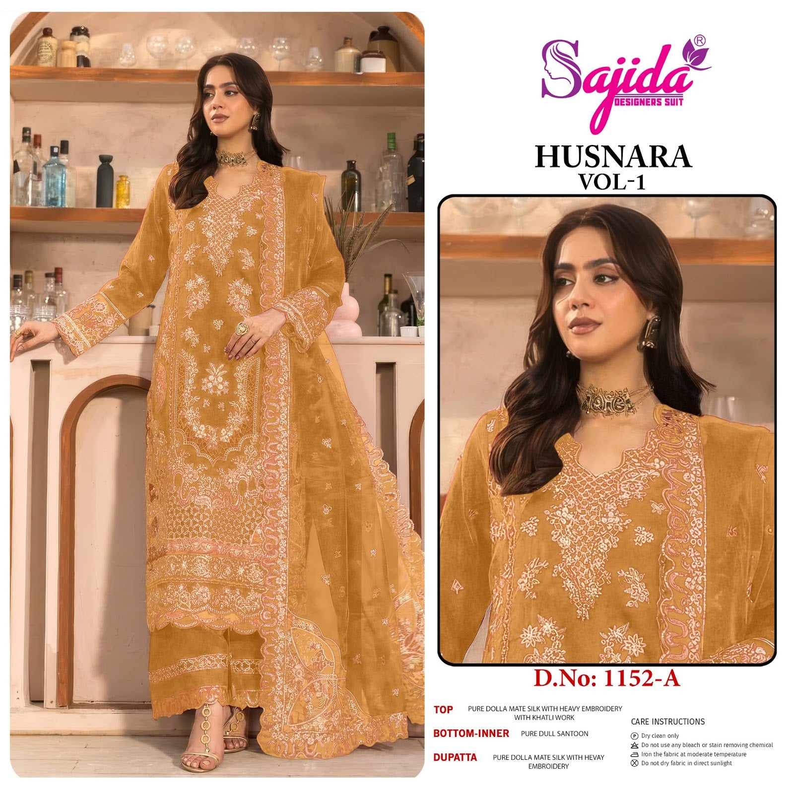 Husnara Vol 1 Sajida Pure Dola Pakistani Salwar Suits Exporter Ahmedabad