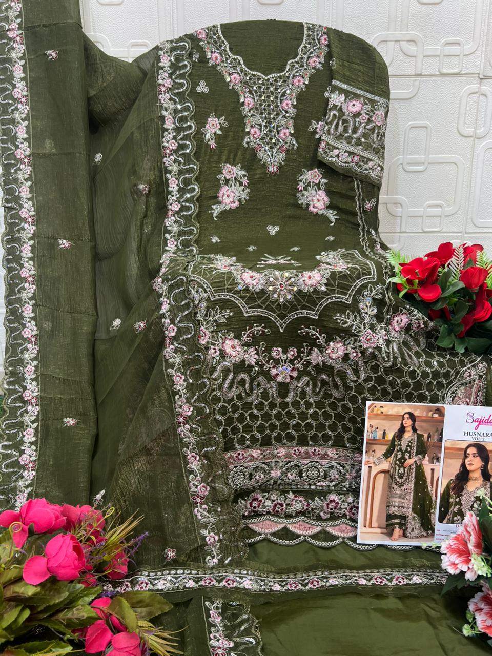 Husnara Vol 2 Sajida Crunchy Silk Pakistani Salwar Suits Manufacturer India