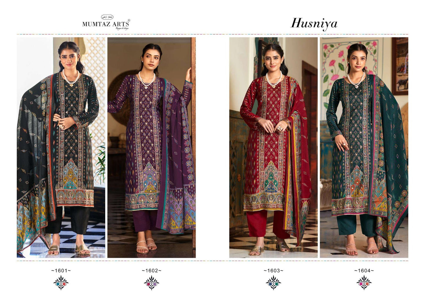 Husniya Mumtaz Arts Modal Silk Karachi Salwar Suits Exporter India