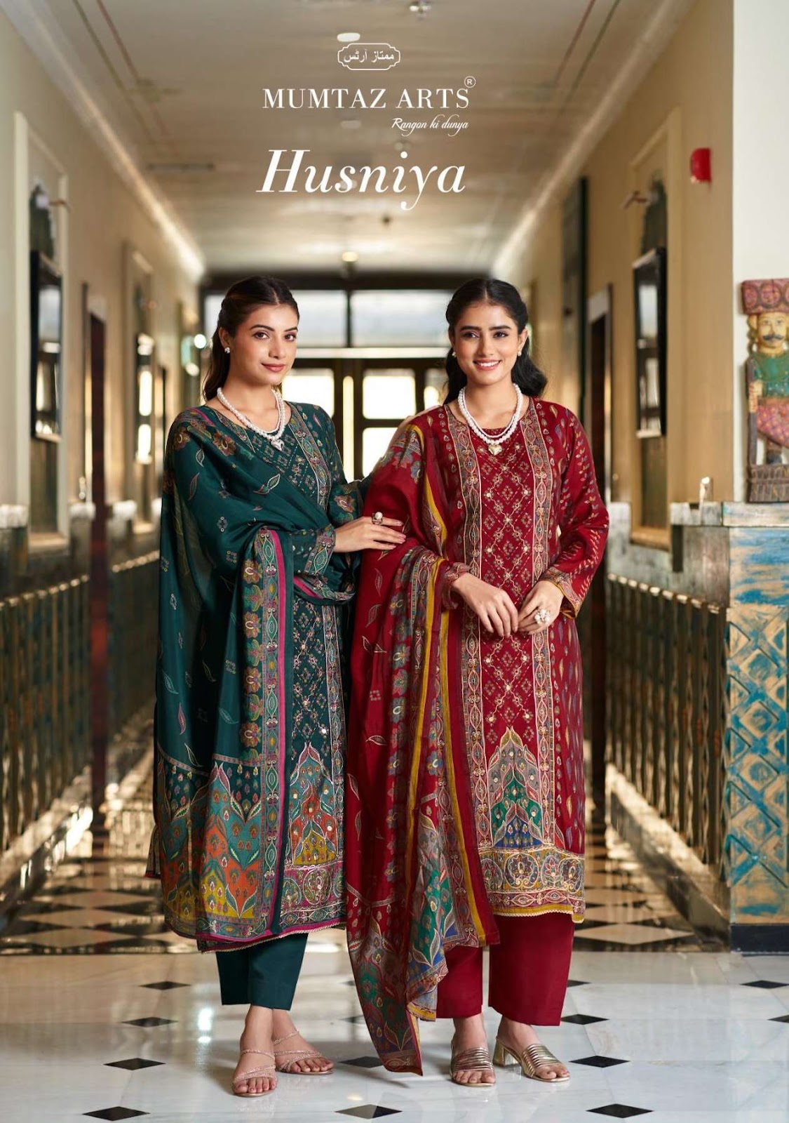 Husniya Mumtaz Arts Modal Silk Karachi Salwar Suits Exporter India