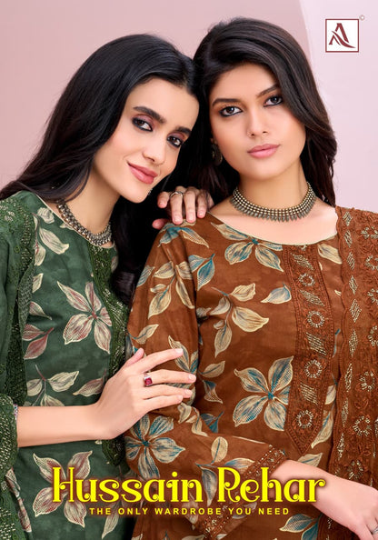 Hussain Rehar Alok Cambric Cotton Karachi Salwar Suits Wholesale Price
