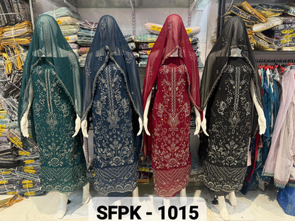 Hya-1015Abcd सफा क्रिएशन जॉर्जेट पाकिस्तानी सलवार सूट निर्माता गुजरात