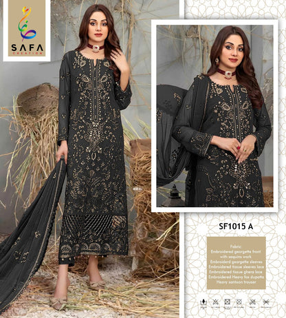 Hya-1015Abcd सफा क्रिएशन जॉर्जेट पाकिस्तानी सलवार सूट निर्माता गुजरात