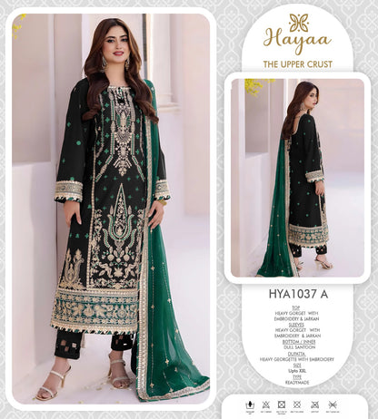 Hya 1037 Safa Creation Georgette Pakistani Readymade Suits Exporter Ahmedabad
