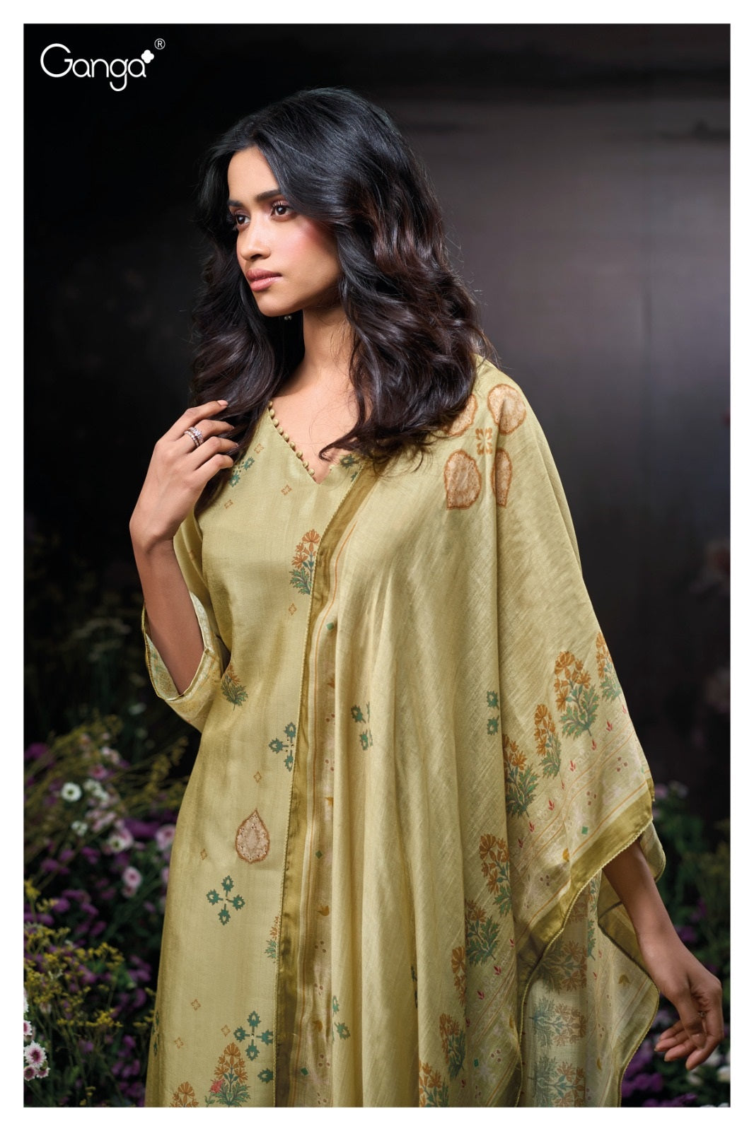 Hyanci 3924 Ganga Russian Silk Plazzo Style Suits Supplier Gujarat