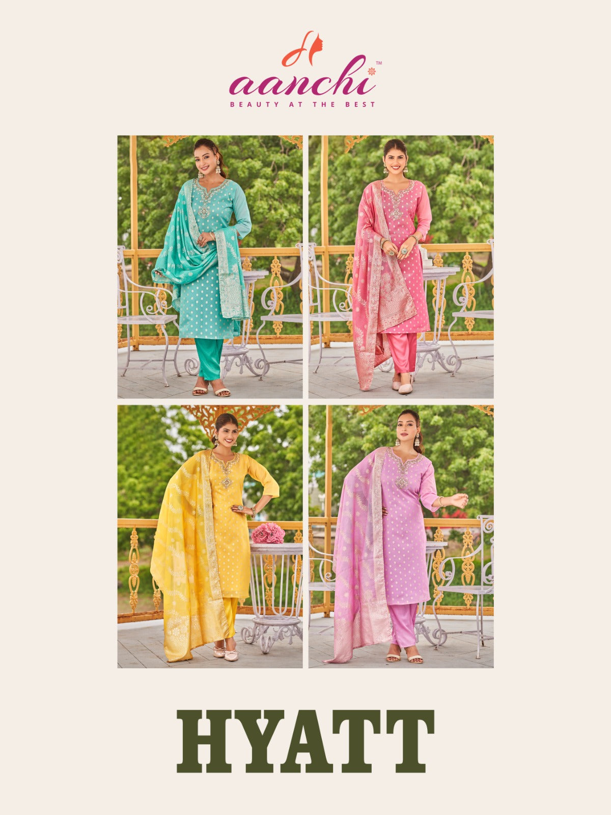 Hyatt 120326 Aanchi Shimmer Readymade Pant Style Suits Wholesale