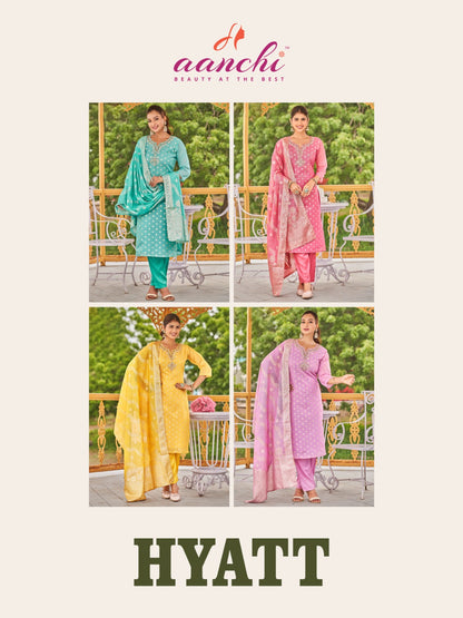 Hyatt 120326 Aanchi Shimmer Readymade Pant Style Suits Wholesale