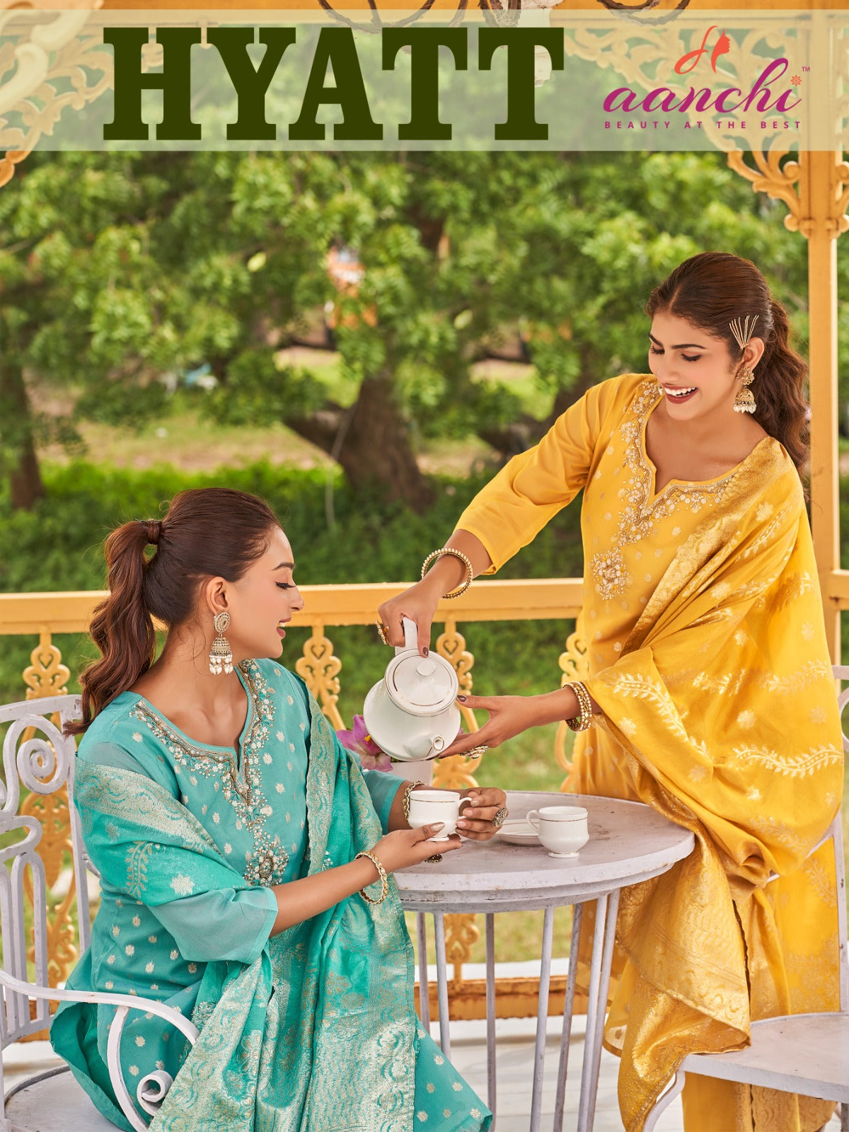 Hyatt 120326 Aanchi Shimmer Readymade Pant Style Suits Wholesale