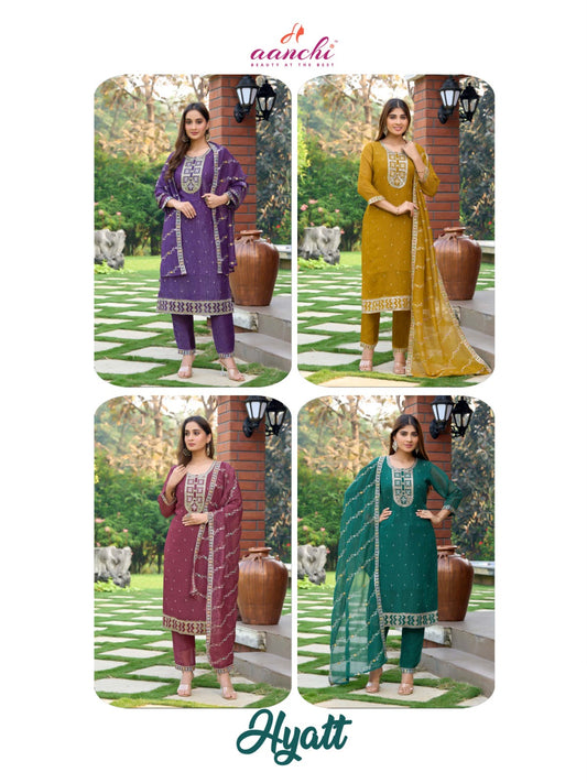 Hyatt Aanchi Readymade Pant Style Suits Manufacturer Ahmedabad