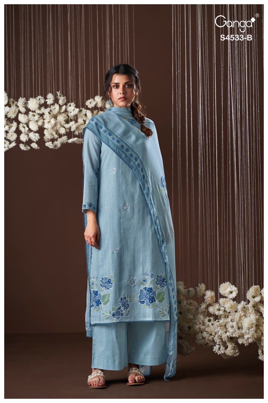 Hysra 4533 Ganga Lilen Plazzo Style Suits Manufacturer
