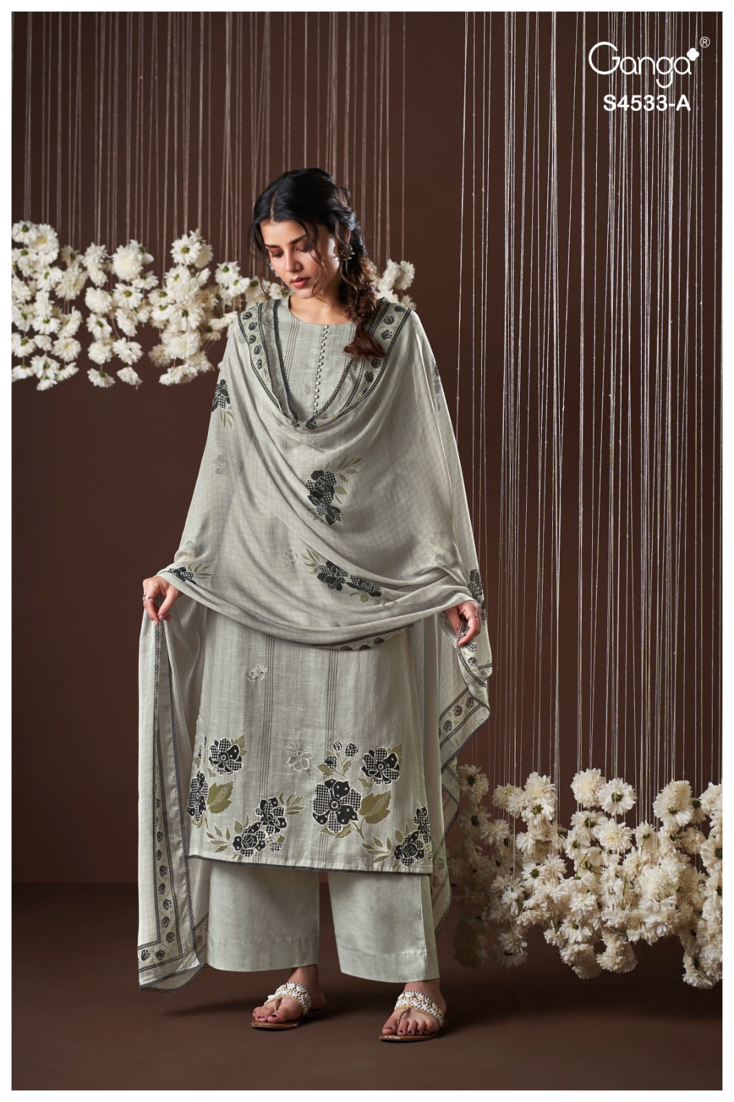 Hysra 4533 Ganga Lilen Plazzo Style Suits Manufacturer