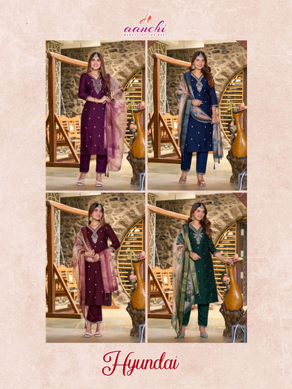 Hyundai Aanchi Vichitra Readymade Pant Style Suits Wholesaler Ahmedabad